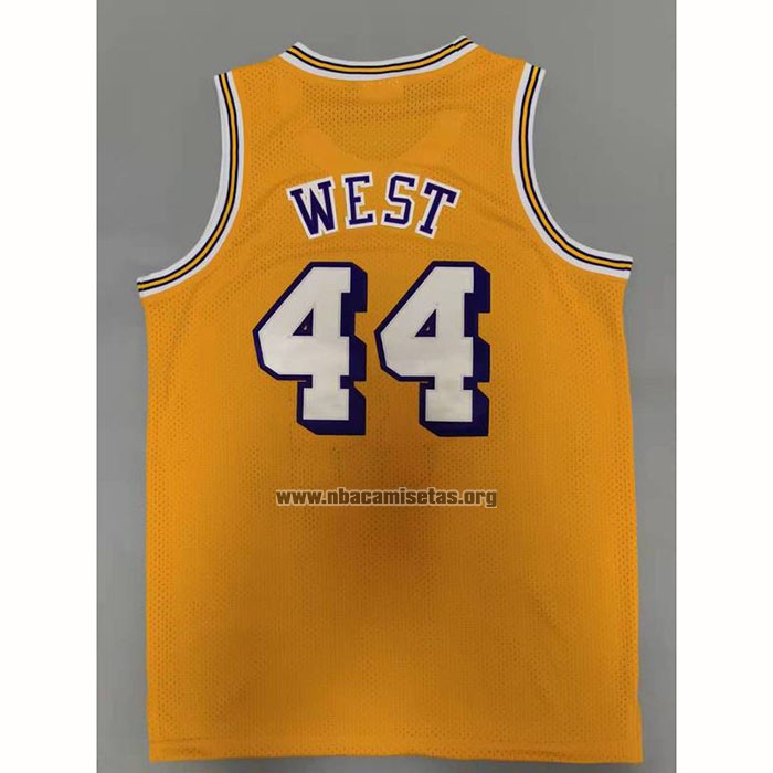 Camiseta Los Angeles Lakers Jerry West NO 44 Mitchell & Ness 1971-72 Amarillo